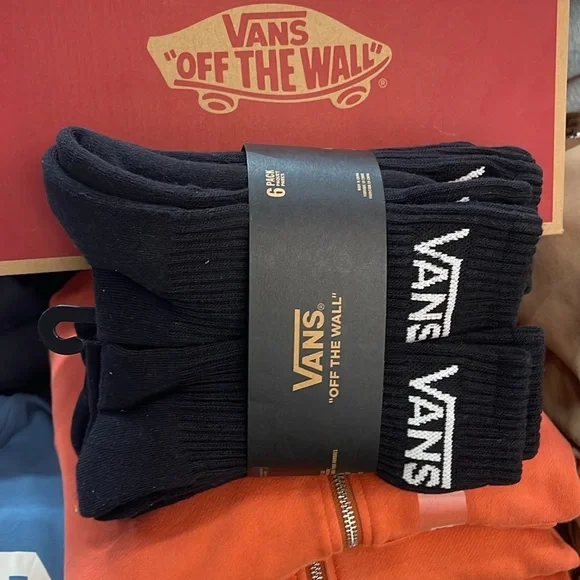 Vans Socks 6 pairs set CREW VANS.
"OFF THE WALL" Black/White 
NWT - Picture 11 of 16